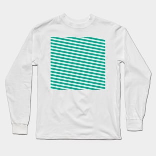 Sea Green Stripes Pattern Long Sleeve T-Shirt